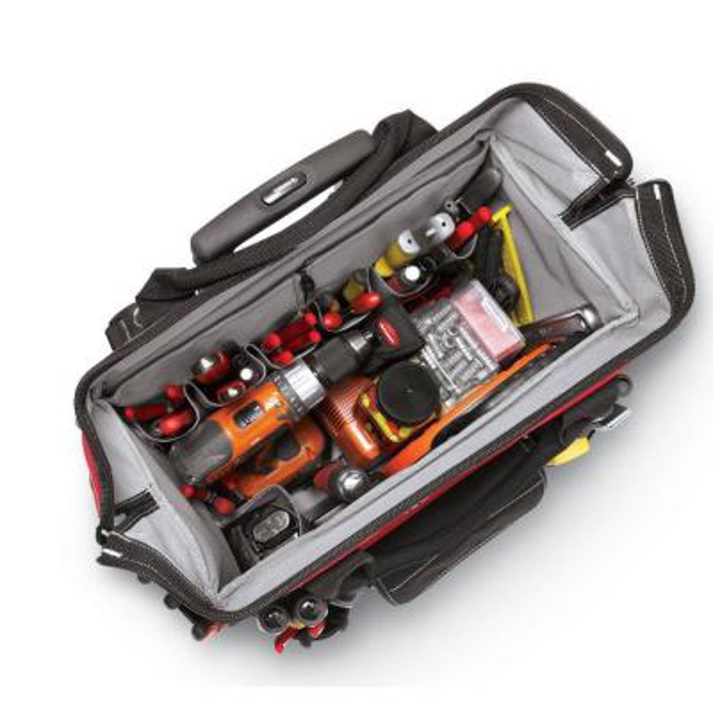 Husky GP-43196N13 18" 600-Denier Red Water Resistant Contractor's Rolling Tool Tote Bag with Telescoping Handle