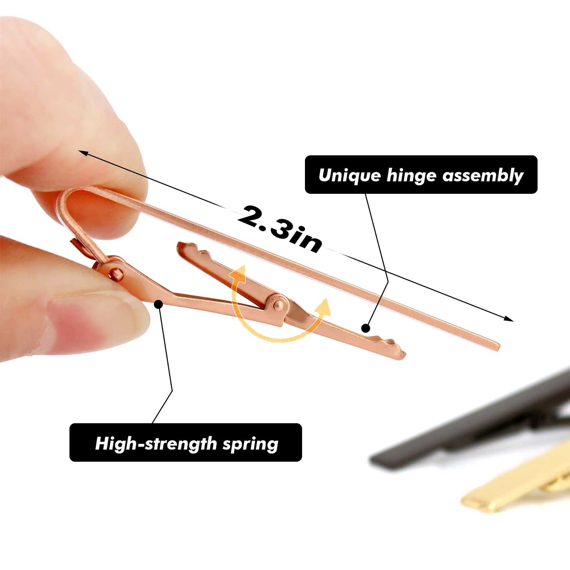 Tie Clips for Men, 6 PACK Tie Clip Set with Elegant Gift Box - Shiny & Matte Tie Clips Black, Silver, Gold Tie Bar Tie Pinch Tie Clasp. Nice Gift for Father, Husband, Boyfriend, Wedding (Classic 6PC)