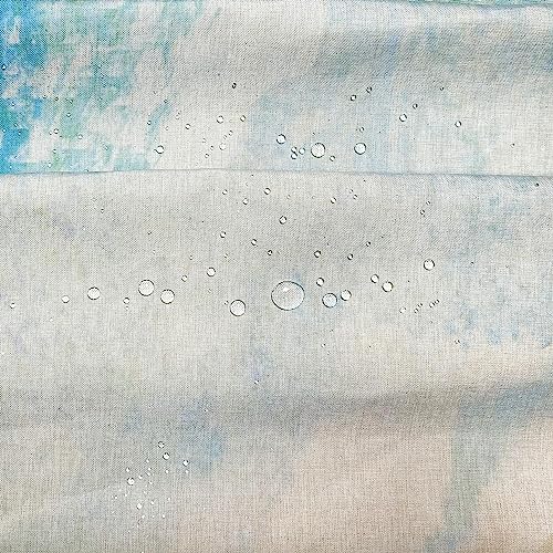 De-Mediocre 4 Pcs Beach Shower Curtain Sets Blue Ocean Water Drop Sea Waves Bath Mat Decor Bathroom Toilet Mat Lid Cover U Shaped Non-Slip Rug Accessories Fabric Polyester 72x72 Inch