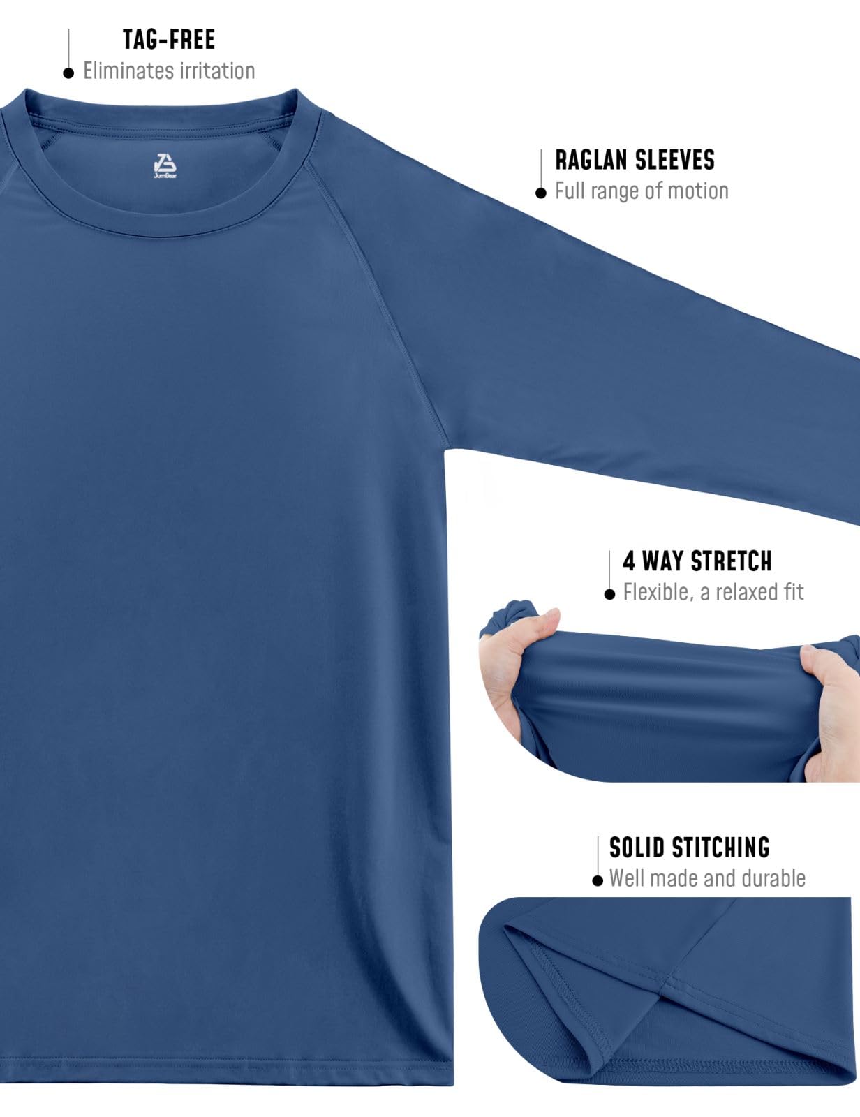 Men's Rash Guard Sun Protection Long Sleeve Swim Shirts UV Shirts UPF 50 Quick Dry Cool Shirts Mens Clothing Swimming Water Hiking Fishing T Shirts Rashguard Bright Blue L