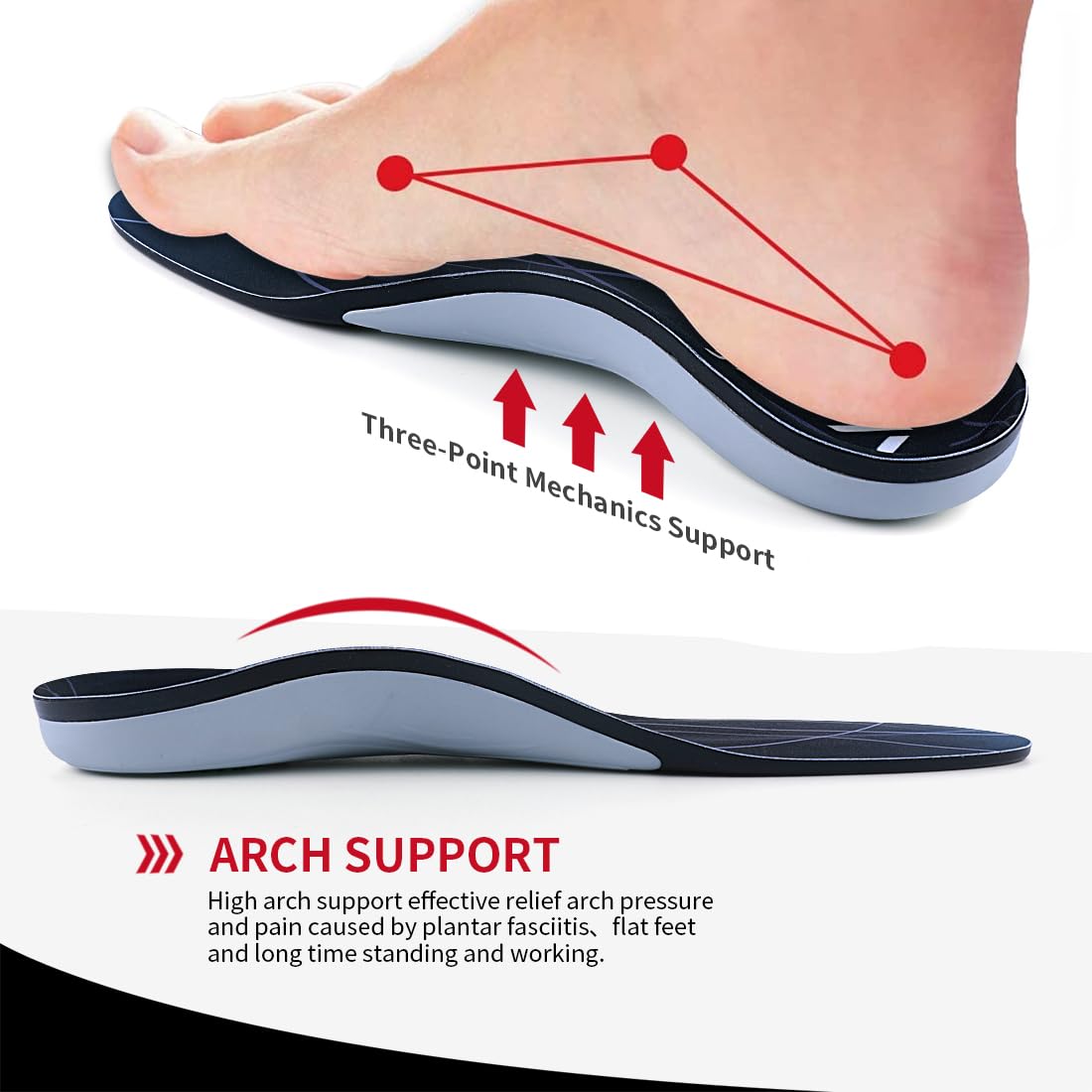(230+ lbs) VALSOLE Plantar Fasciitis Insoles Arch Support Inserts for Women Men,Gel Orthotics Inserts,Heavy Duty Support for Metatarsalgia Heel Pain,Flat Feet,OverPronation,Plantar Fasciitis Relief