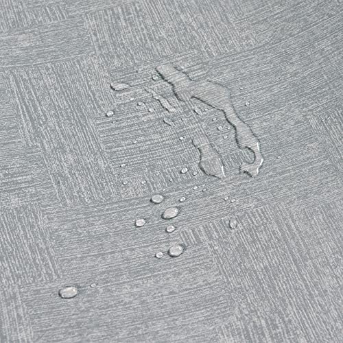 FUKU MON 24" X 197" Grey Grasscloth Textured Wallpaper for Peel and Stick Wallpaper Grassweave Thick Removable Contact Paper for Walls Cabinets Bedroom Counter Top Liners Fireplace