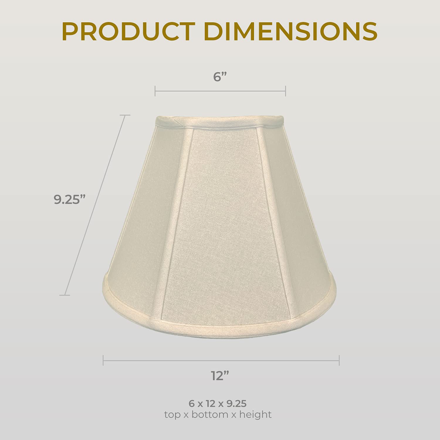 Royal Designs Deep Empire Lamp Shade, UNO Floor Lamp, Linen Beige, 6 x 12 x 9.25, BS-707U-12LNBG