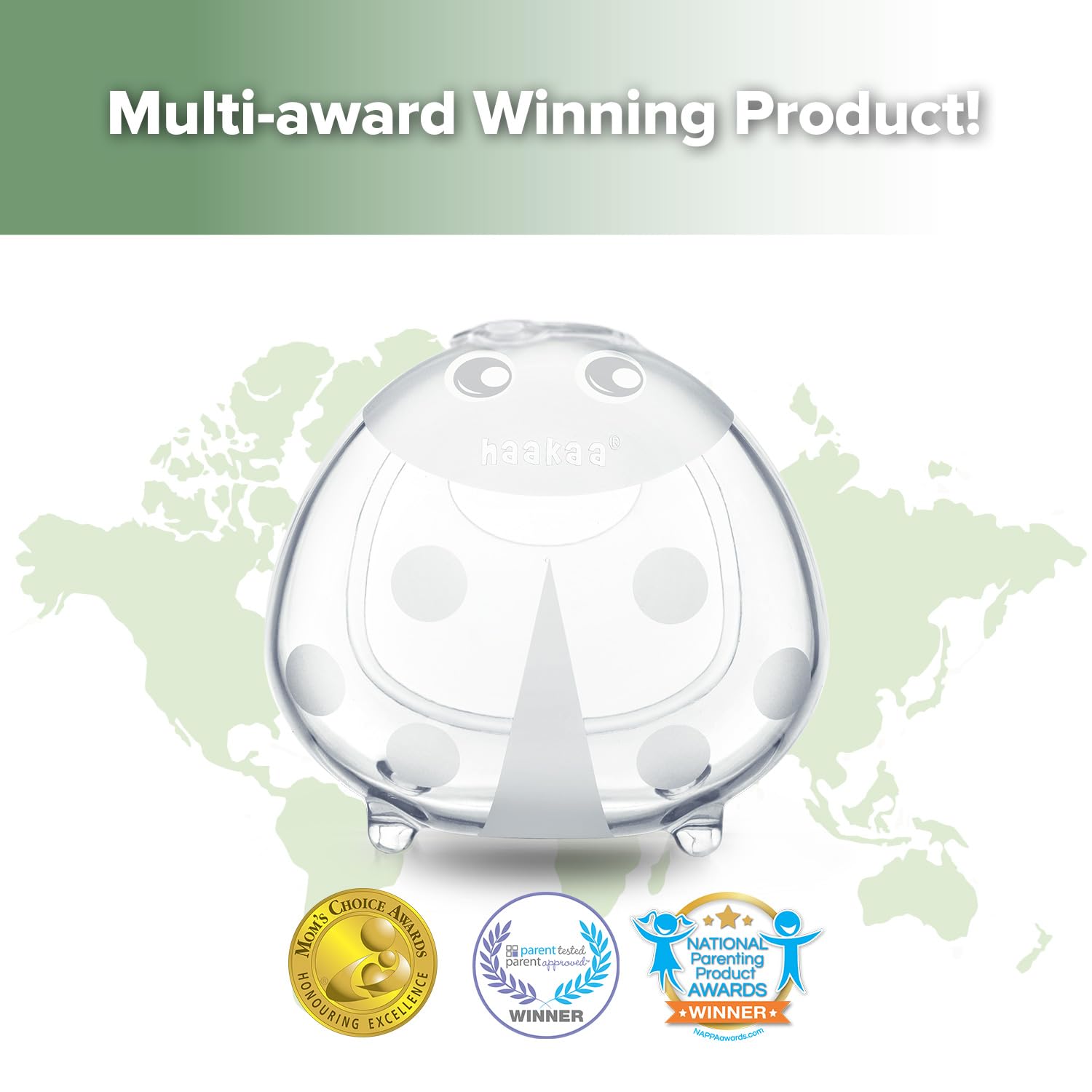 haakaa Ladybug Silicone Breast Milk Collector - Breast Shells Nursing Cup for Breastfeeding, Protect Sore Nipples, Extra-Soft and Reusable, 2.5oz/75ml, 1PC