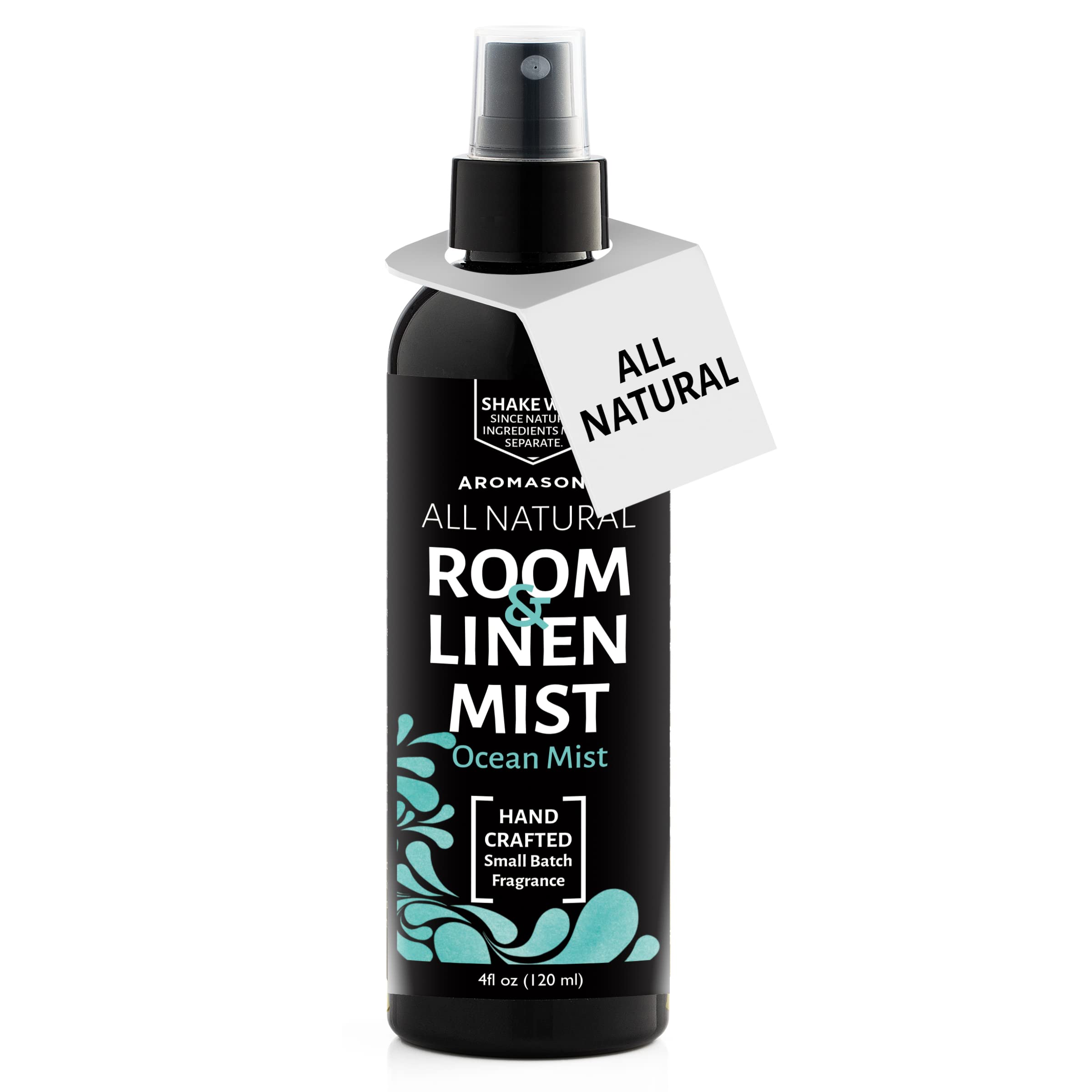 Aromasong All Natural Ocean Mist Room & Linen Spray For Pillows and Sheets - Odor Eliminator Bed Spray Air Freshener All Natural Essential Oil Spray For Sleeping