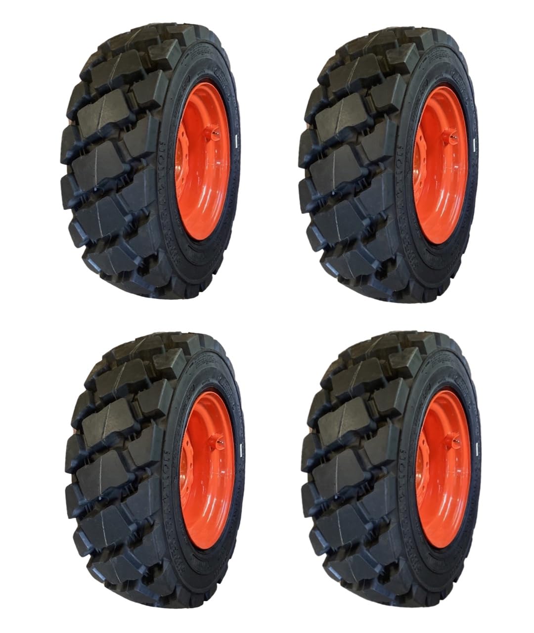 Set of 4-Heavy Duty 10-16.5 Forerunner SKS-7 Skid Steer Tires on Wheels/Rims (8 lug) for Bobcat -12PLY-10X16.5 -Heavy duty non-directional tread pattern designed for extreme surfaces
