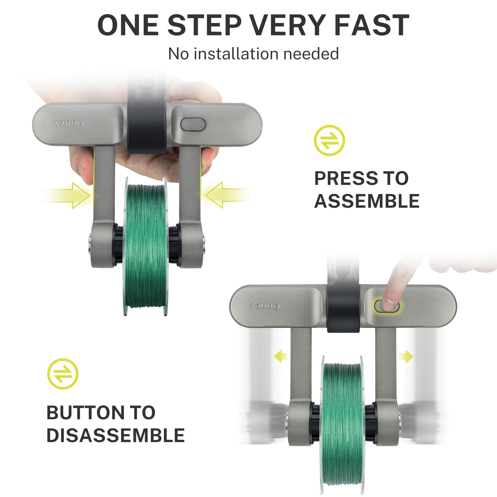 Gonex Fishing Line Spooler with Unwinding, No Line Twist, Adjustable Line Winder for Spinning, Cast, Spincast Reels, Spool Spooling Station System, Function Installation-Free