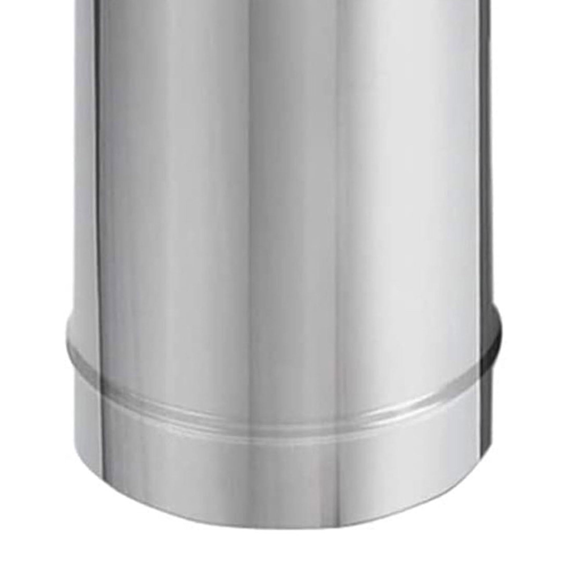 DuraVent DuraBlack 48 x 8 Inch Inner Diameter Stainless Steel Adjustable Single Wall Stove Pipe for Smoke and Exhaust with Lock Seamed Design, Silver