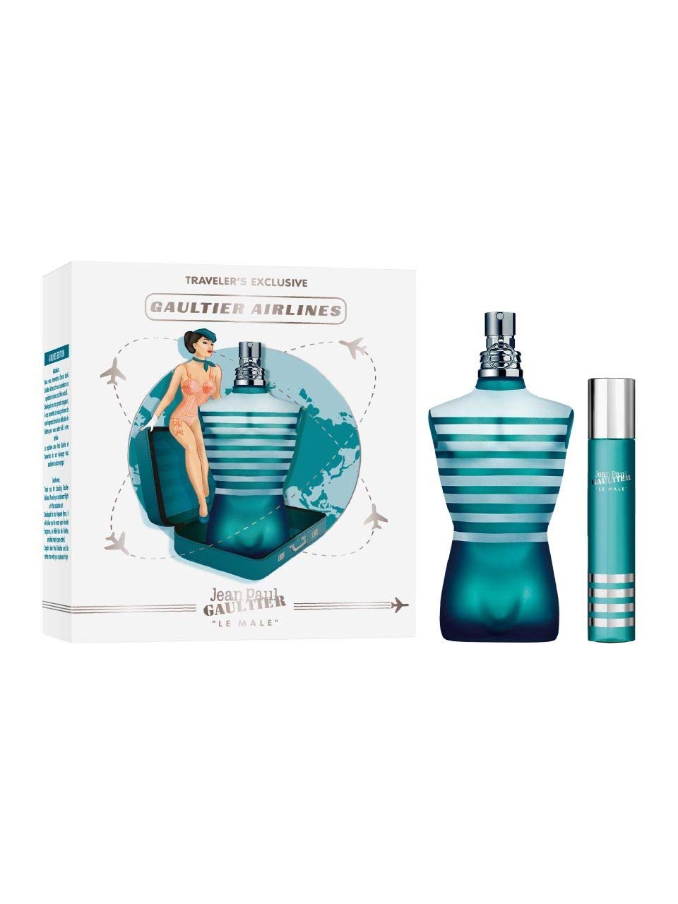 Jean Paul Gaultier Le Male Gaultier Airlines For Men 2 Piece Set (4.2 Ounce Eau De Toilette Spray+ 20ml Trave Spray)