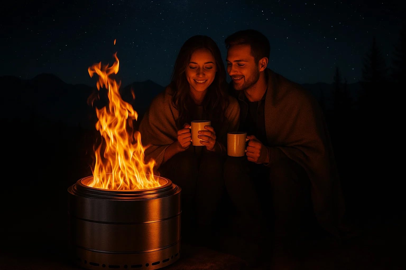 SURESTOVE Smokeless Fire Pit 19 Inch for Outdoor Wood Burning, Stainless Steel Portable Firepit with Ash Pan, Low Smoke Patio Bonfire for Camping, Backyard, Picnic, Deck Use