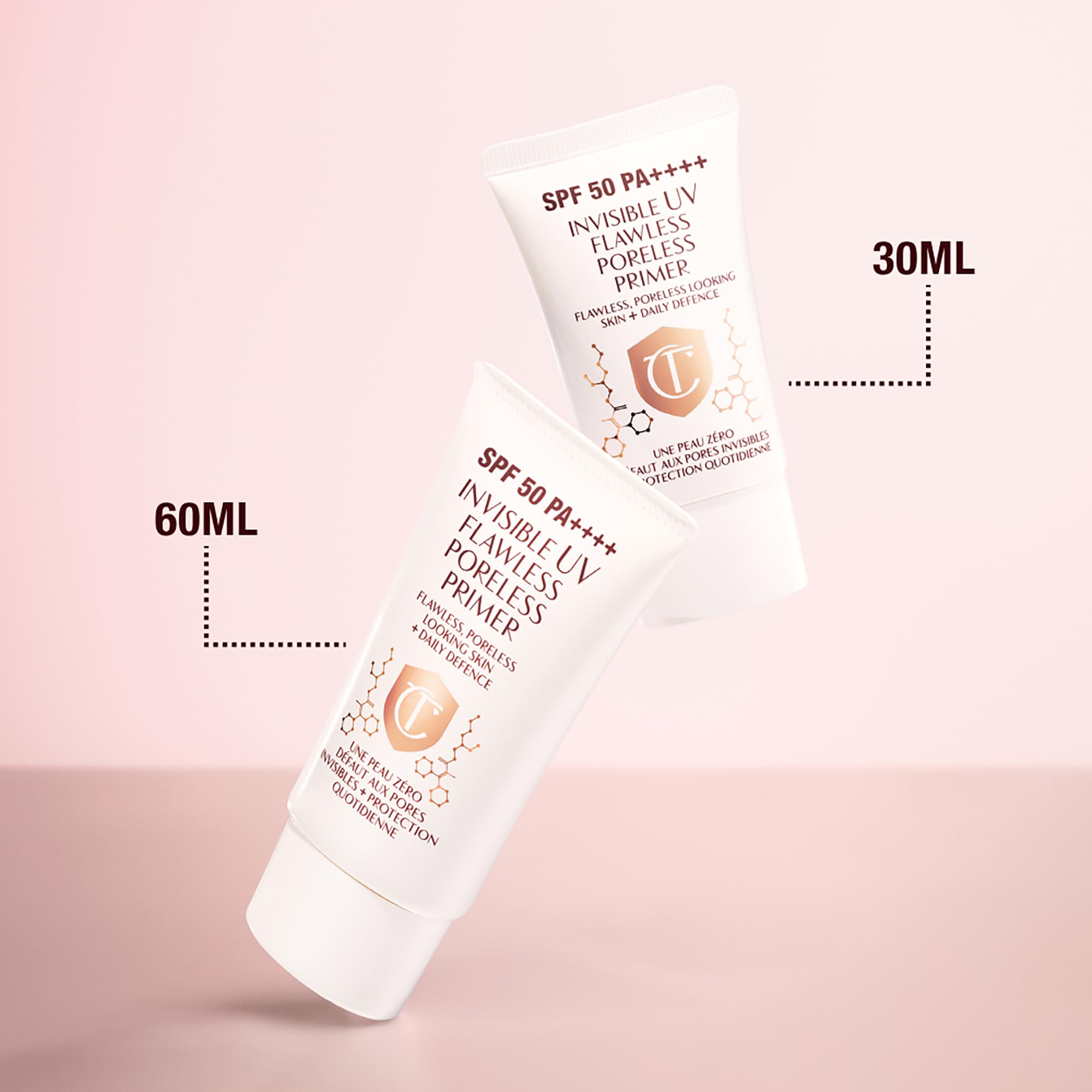 Charlotte Tilbury Invisible UV Flawless Makeup Primer - Broad Spectrum SPF 50 Sunscreen & Poreless Face Primer - Enriched with Hyaluronic Acid to Hydrate, Protect & Prime Skin (30ml)