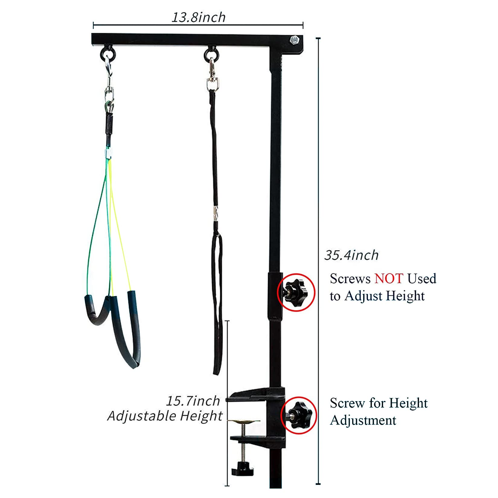 CHAOLUN Dog Grooming Arm with Clamp, Dog Grooming Loop Noose and No Sit Haunch Holder for Medium & Small Pets, 35.4 inches Height Adjustable