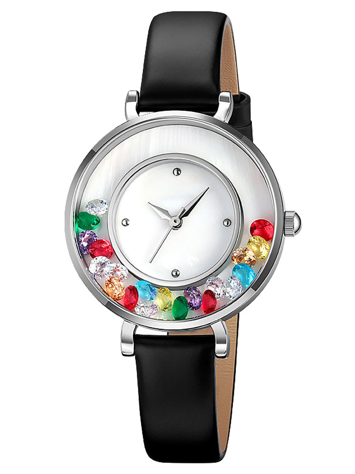 BESTKANG Vintage Women's Watch Quartz Watch Fashion Analog Dial Wrist Watch Leather Strap Watches for Women (Silver)