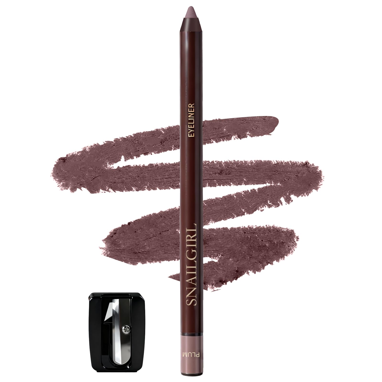 Brenqe Plum Gel Eyeliner Pencil,Smudge-proof Waterproof Long Lasting Plum Eye Liner, High-Pigmented Smooth Creamy Formula for Mature Women, Eyes Makeup Pen Includes Sharpener