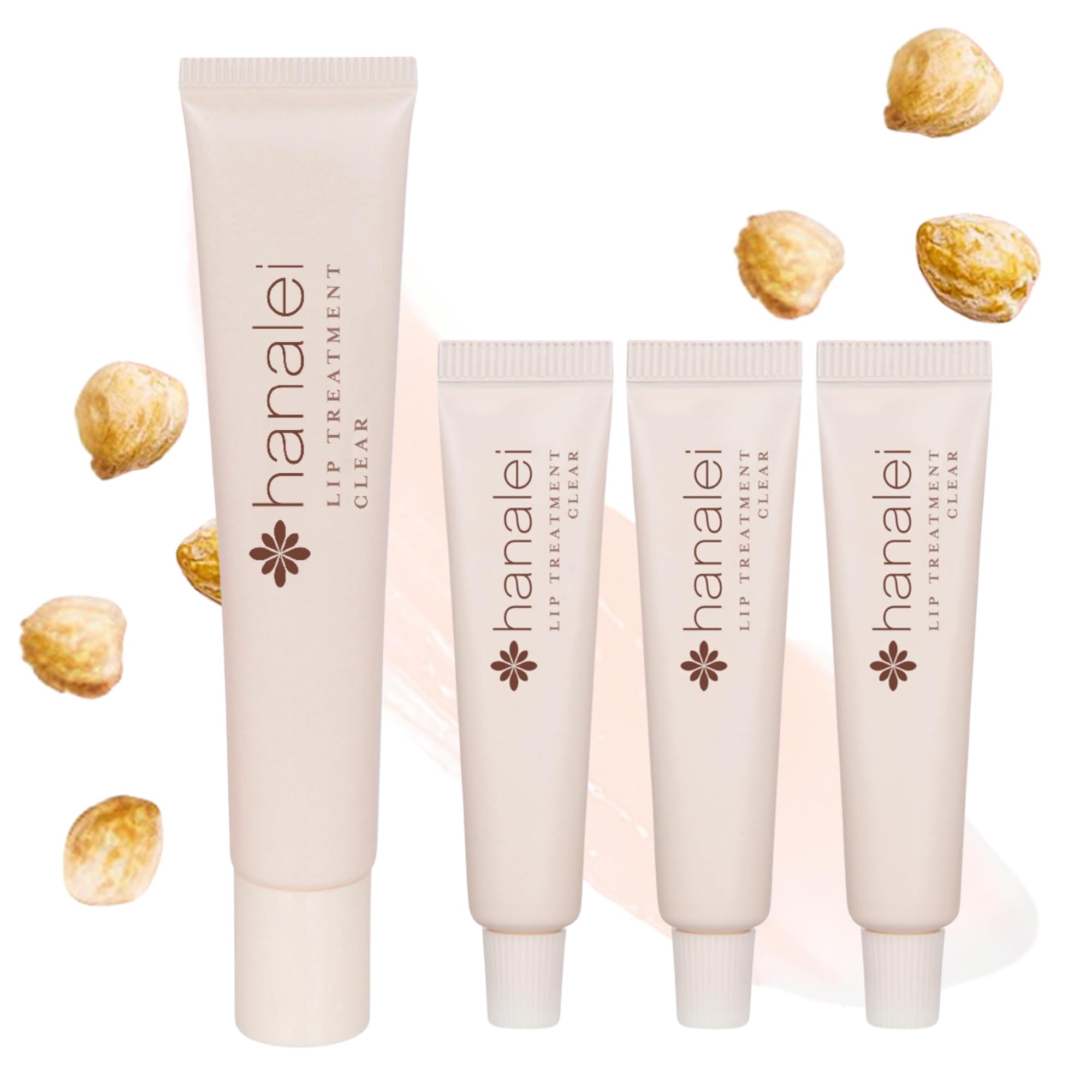Hanalei Clear Lip Treatment Bundle (Full-Size and Travel-Size 3 Pack) | Made with Kukui Oil, Shea Butter, Agave, and Grapeseed Oil, Soothe Dry Lips (Cruelty free, Paraben free)