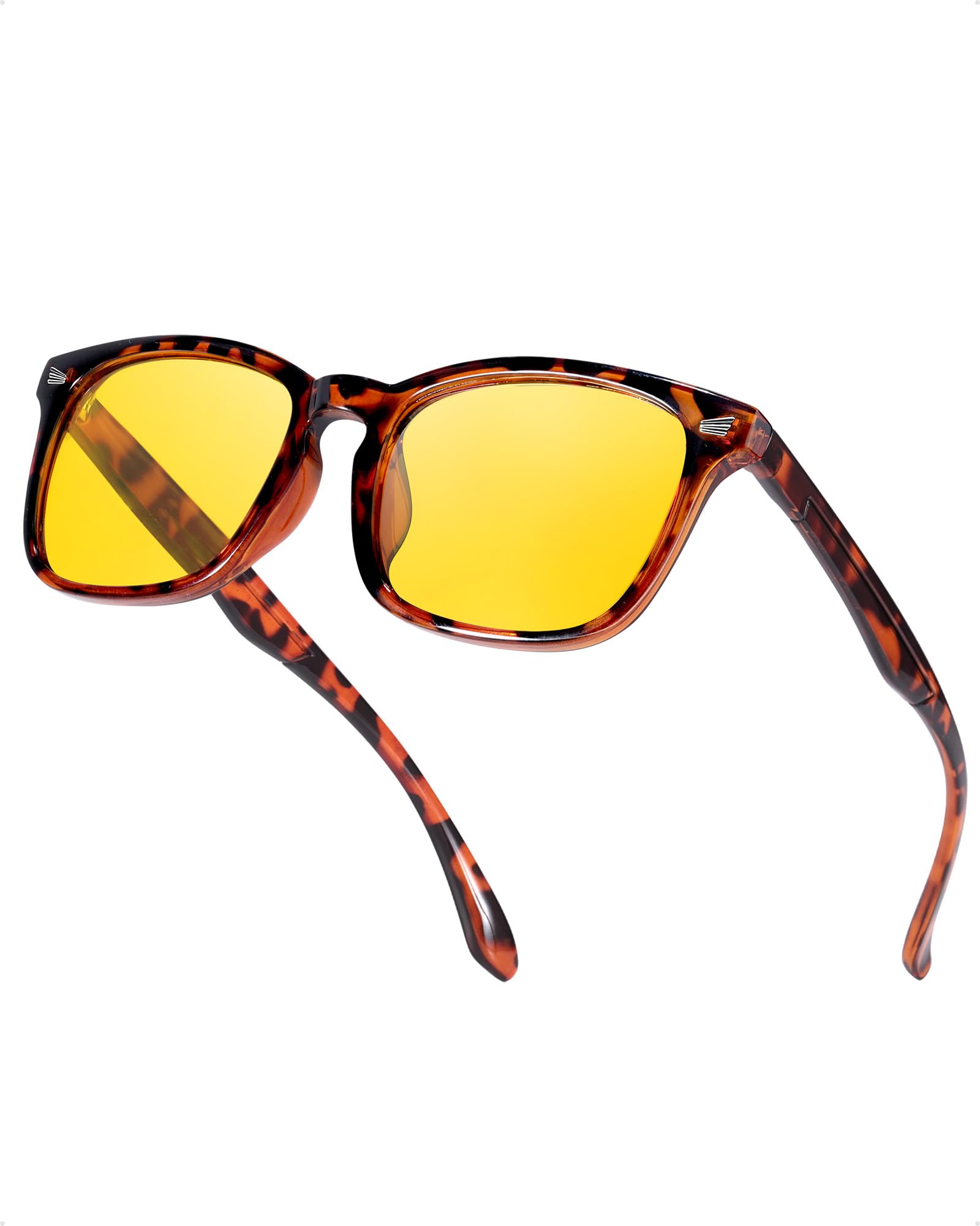 TJUTR Night Vision Driving Glasses for Men Women, Polarized Anti Glare Yellow Glasses for Driving at Night Time TN8082