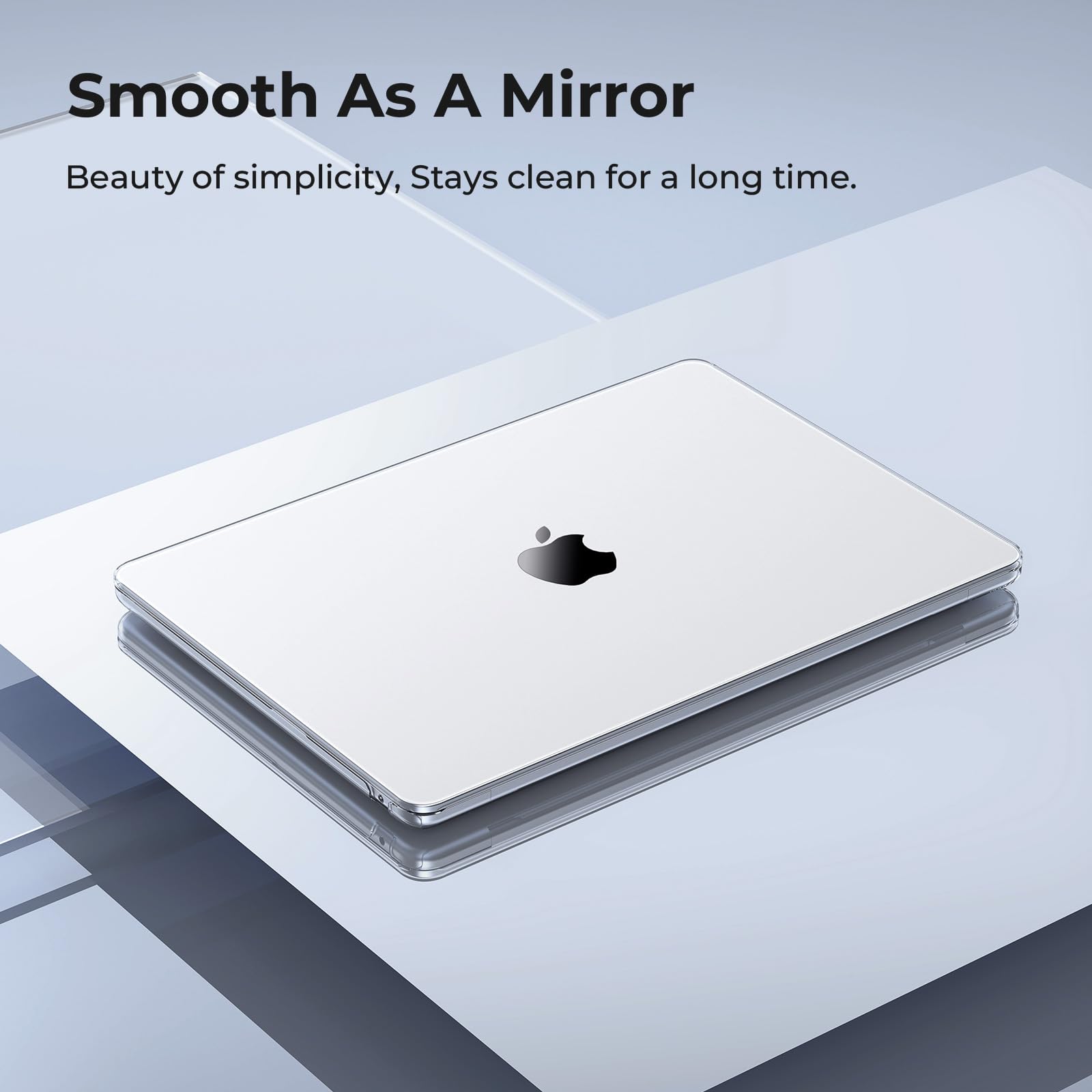 EooCoo Case Compatible with MacBook Air 13 inch M5 2026-2022 M4 M3 M2 A3449 A3240 A3113 A2681, Crystal Hard Shell Scratch Resistant Protective Cover Compatible for MacBook Air 13.6 inch Case, Clear