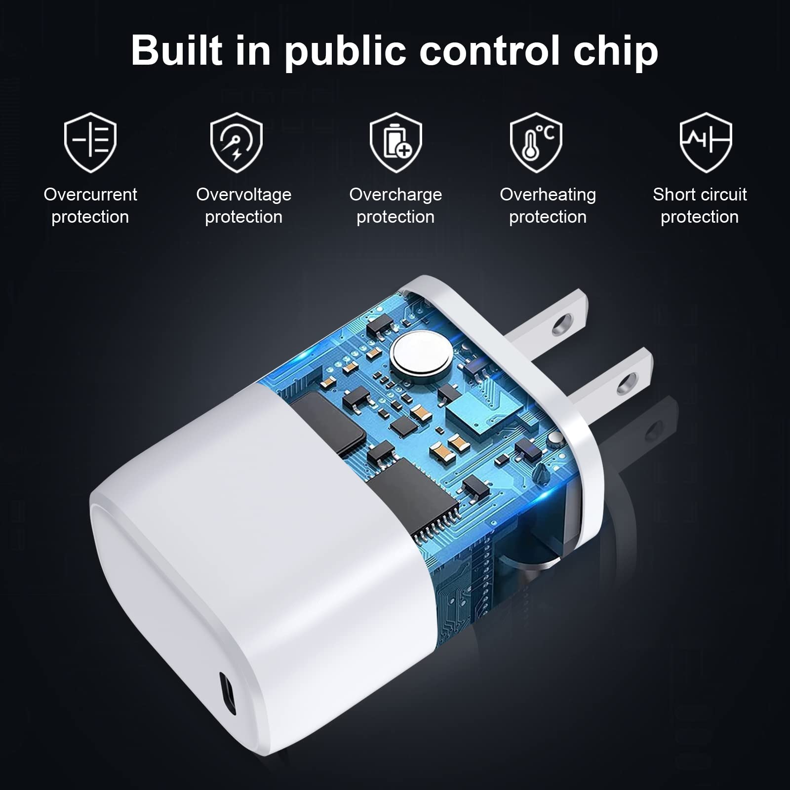 Charger for iPhone, 20W USB C Charger, 2 Pack iPhone Fast Charger Block Type C Fast Charging USB-C Wall Charger for iPhone 14/13/12/11 Pro Max/X/XS MAX/iPad/Samsung Galaxy S23 S22 S21 Type C Charger