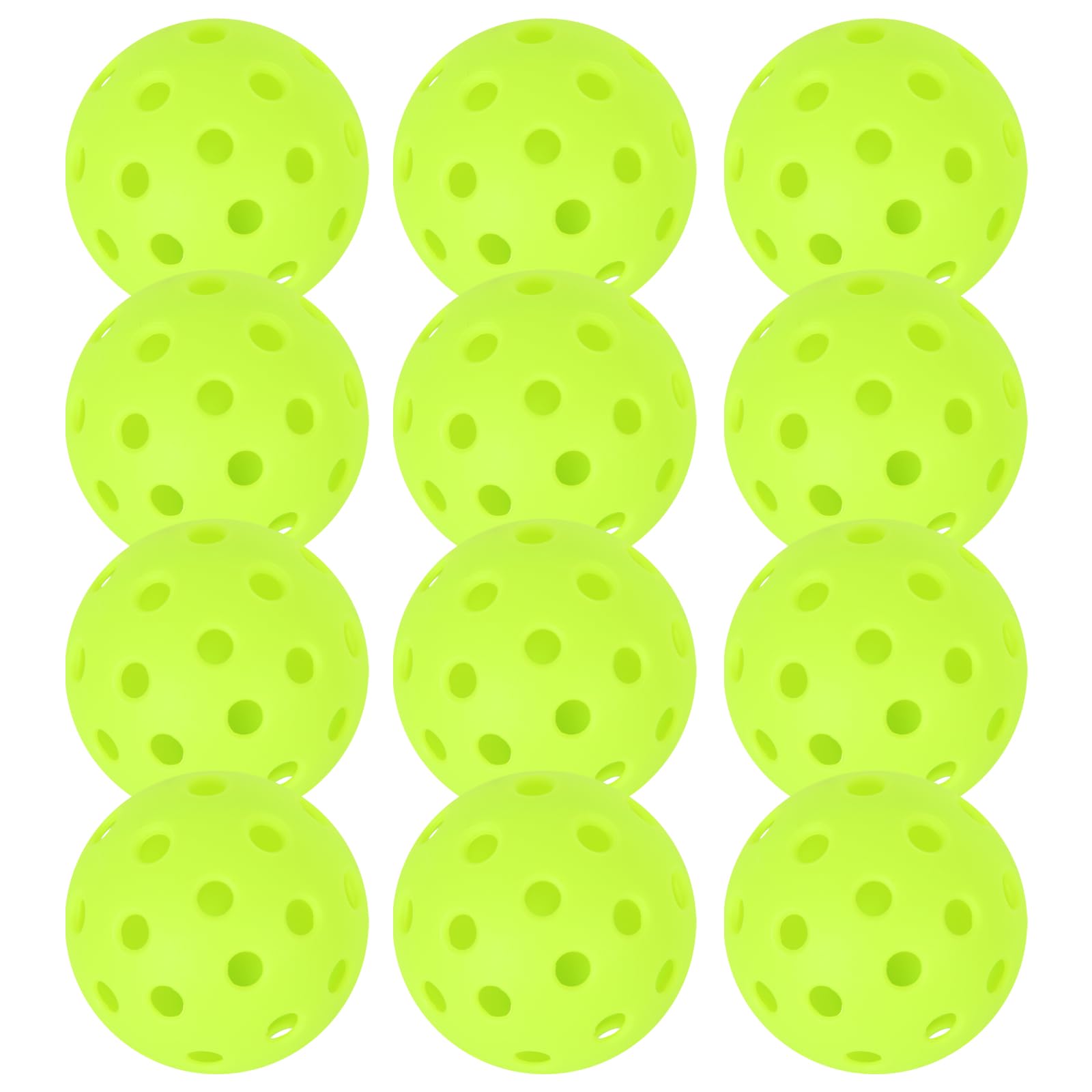 RayChee Outdoor Pickleball Balls, 40 Holes Pickleballs 3/12/48 Pack for Sport Outdoor Play, High Bounce & Durable Pickle Balls Outside for All Style Pickleball Paddle & Court w/Mesh Bag