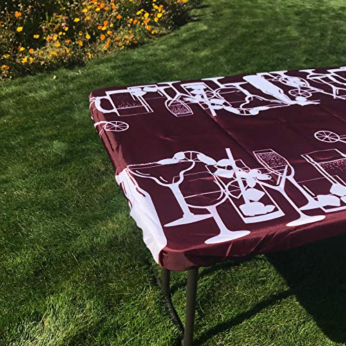 In the Breeze 8001 Happy Hour Drinks 30 Inch x 72 Inch Fitted Tablecloth
