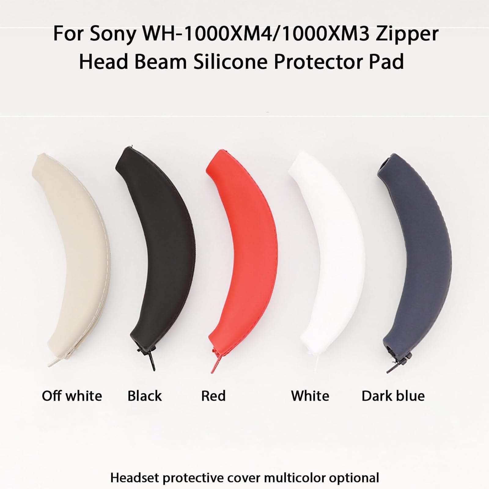 Adhiper 3 Set Case Cover for Sony WH-1000XM4 WH-1000XM3 Headphones,Embody EarPad Cover/Ear Cover/Headband Cover/Headband Cushion Protector,Sweat Proof Soft Silicone Headphones Accessories(Off White)