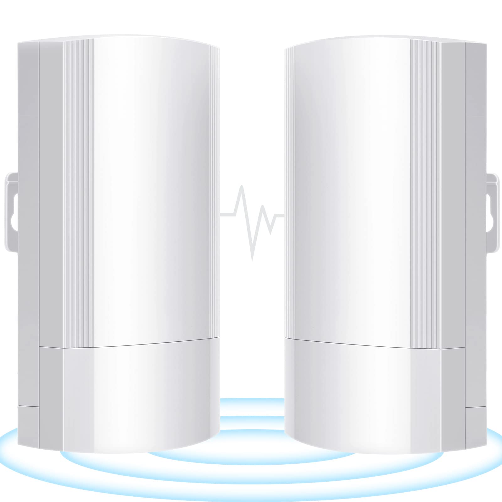 Wireless Bridge Set 900Mpbs 5.8G WiFi Outdoor CPE Point to Point Long Range up to 2-3KM CPE200 with 12dBi High-Gain Antenna,24V PoE Power, IP65 Waterproof,2-Pack, White