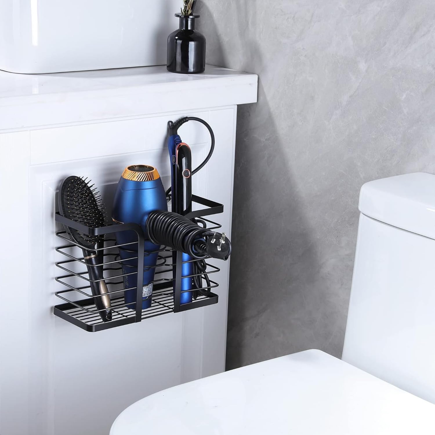 YIGII Hair Dryer Holder/Hair Tool Organizer Wall Mount - Metal Wire Bathroom Blow Dryer Holder Hair Styling Hot Tools Organizer for Flat Iron, Curling Wand, Straightener, Electric Shaver