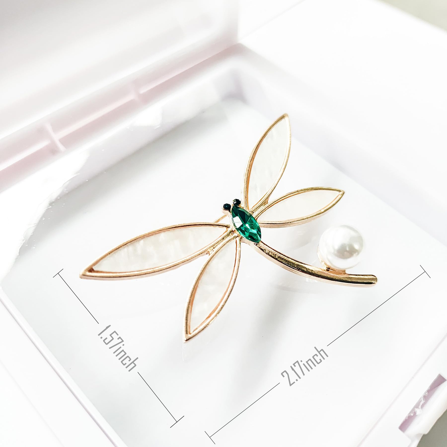 Obtwogo 3 Pieces Golden Pearl Brooches and Pins for Women - Insect Style for Hat Dress Bag Decoration - Anti Glare Pin for Deep v Dress - Elegant Gift for Friends and Teachers