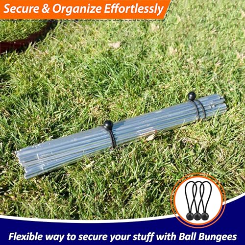 ZEXON Ball Bungee Cords 6 Inch - 50 Bungee Cords with Balls to Tie Your Tarps, Canopies and Covers - Versatile and Strong Cords for Camping, Gardening and Home Improvement