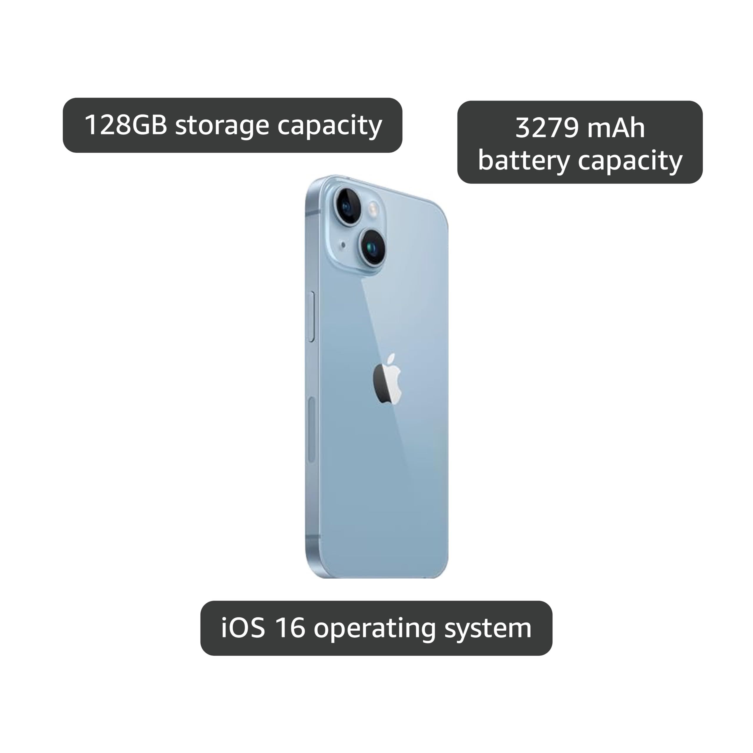 Apple iPhone 14 (Renewed), 128GB, Blue for TracFone