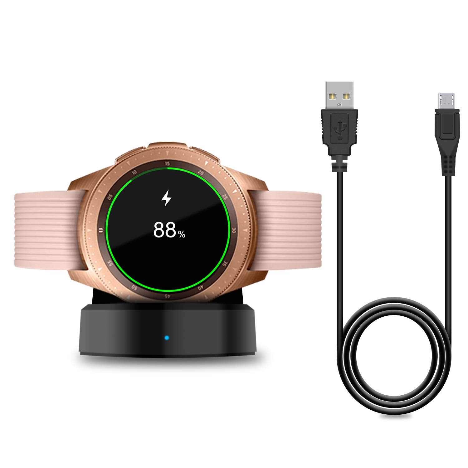 Charger Compatible with Samsung Galaxy Watch 42mm/46mm, Upgraded Charging Cradle Dock for Galaxy Watch SM-R800/R810/R815 Smart Watch Charger (Not for Active), Black