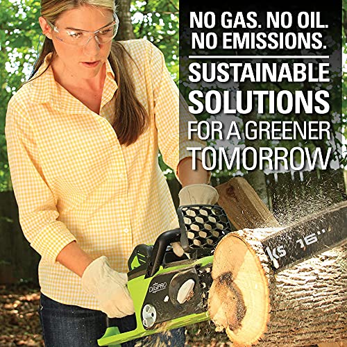 Greenworks 40V 16" Brushless Cordless Chainsaw, 4.0Ah Battery and Charger Included