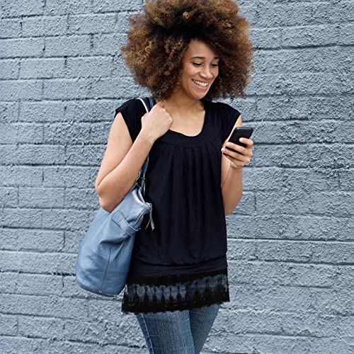 Unittype 6 Pcs Shirt Extender for Women Adjustable Half Slip Mini Short Extenders with Button Fake Top Lower Sweep(L,Elegant)