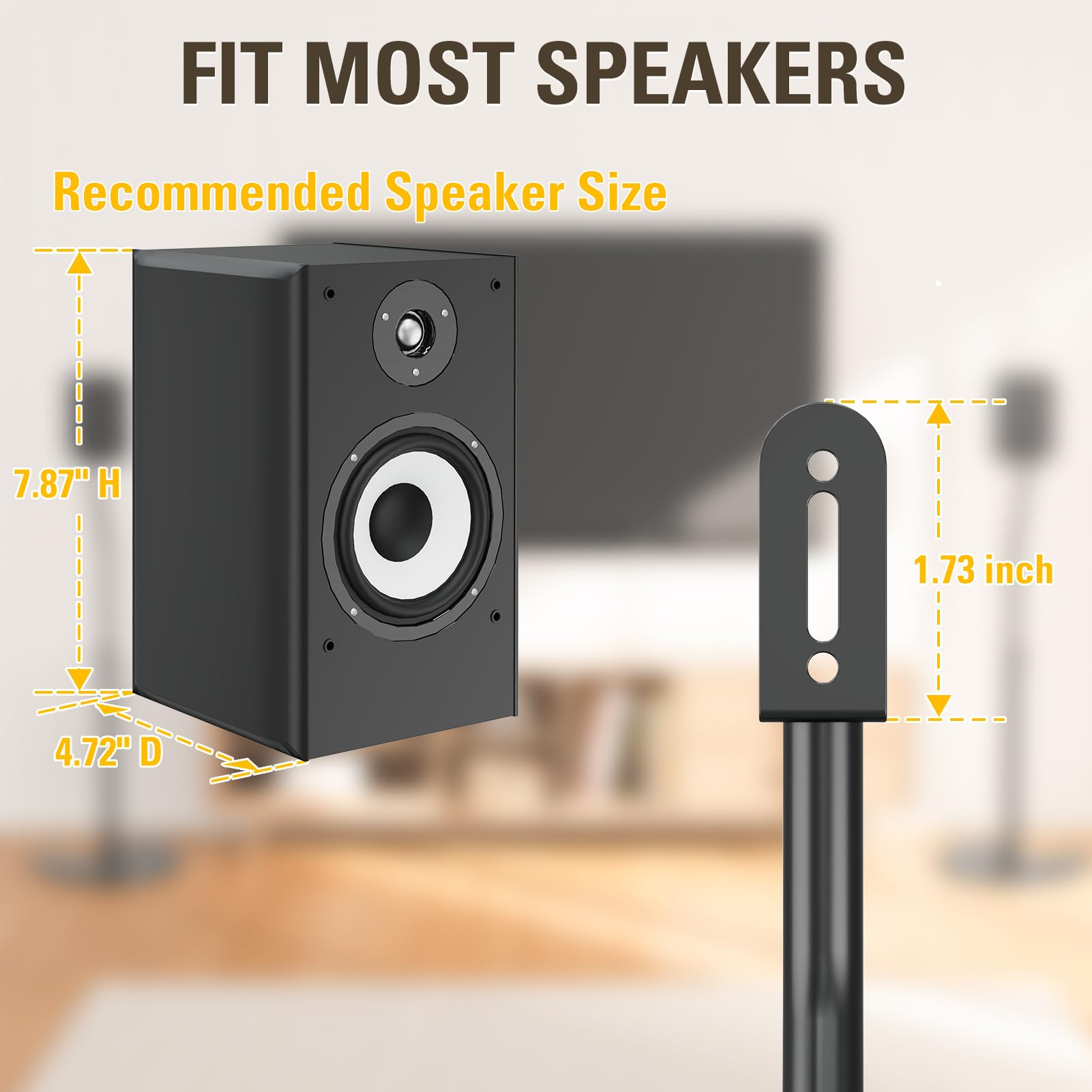 Mounting Dream Height Adjustable Speaker Stands Mounts, One Pair Floor Stands, Heavy Duty Base Extendable Tube, 11 LBS Capacity Per Stand, MAX 39" Height Adjustment MD5401 (Speakers Not Included)