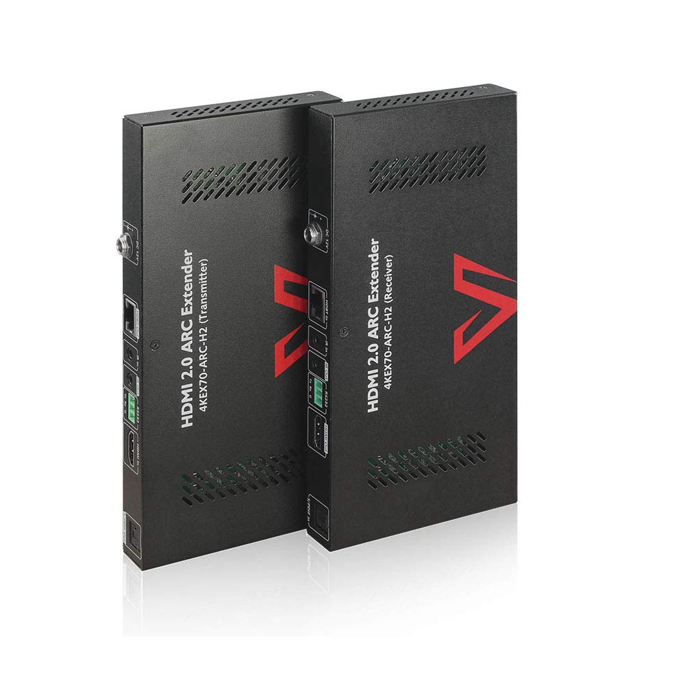 ARC HDMI Extender 4K@60Hz 4:4:4 HDR10 Over Cat5e/6/6a/7 Cable, 4K HDBaseT Extender, Audio Return Channel, S/PDIF Audio Pass Through, HDMI 2.0, HDCP2.2, CEC, PoE & Dual IR, RS232, Atmos & DTS:X