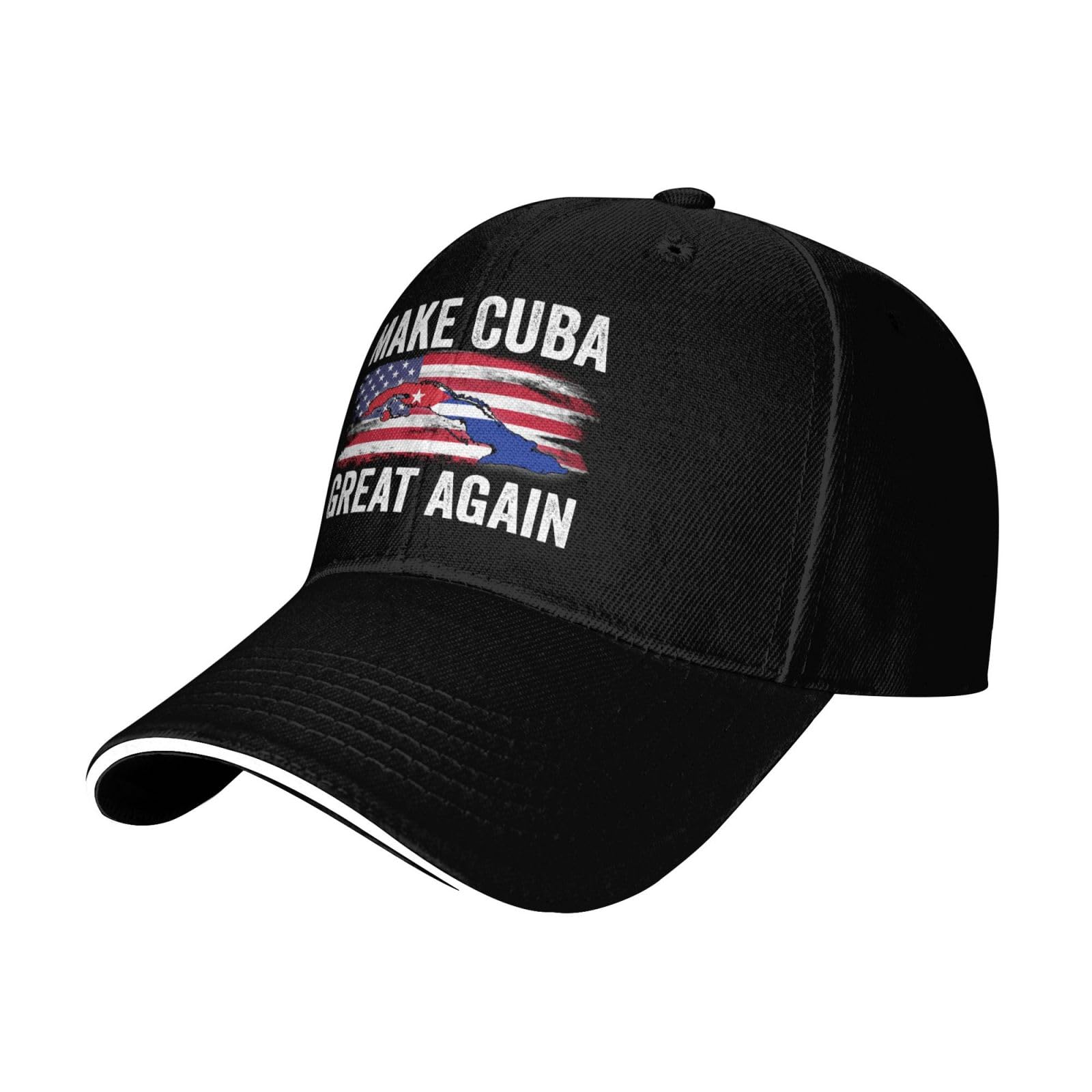 muciioa Make Cuba Great Again hat Cuban Flag Baseball Cap Black