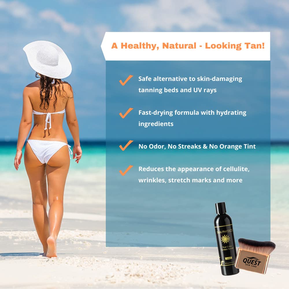 Tan Physics True Color Sunless Tanner 8 fl oz w/Self Tanner Brush