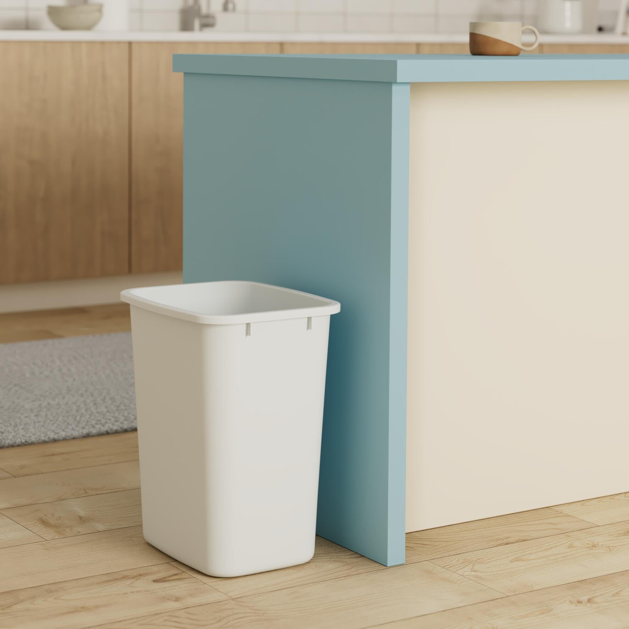Rubbermaid FG2806TPWHT 36 Quart White Open Wastebasket