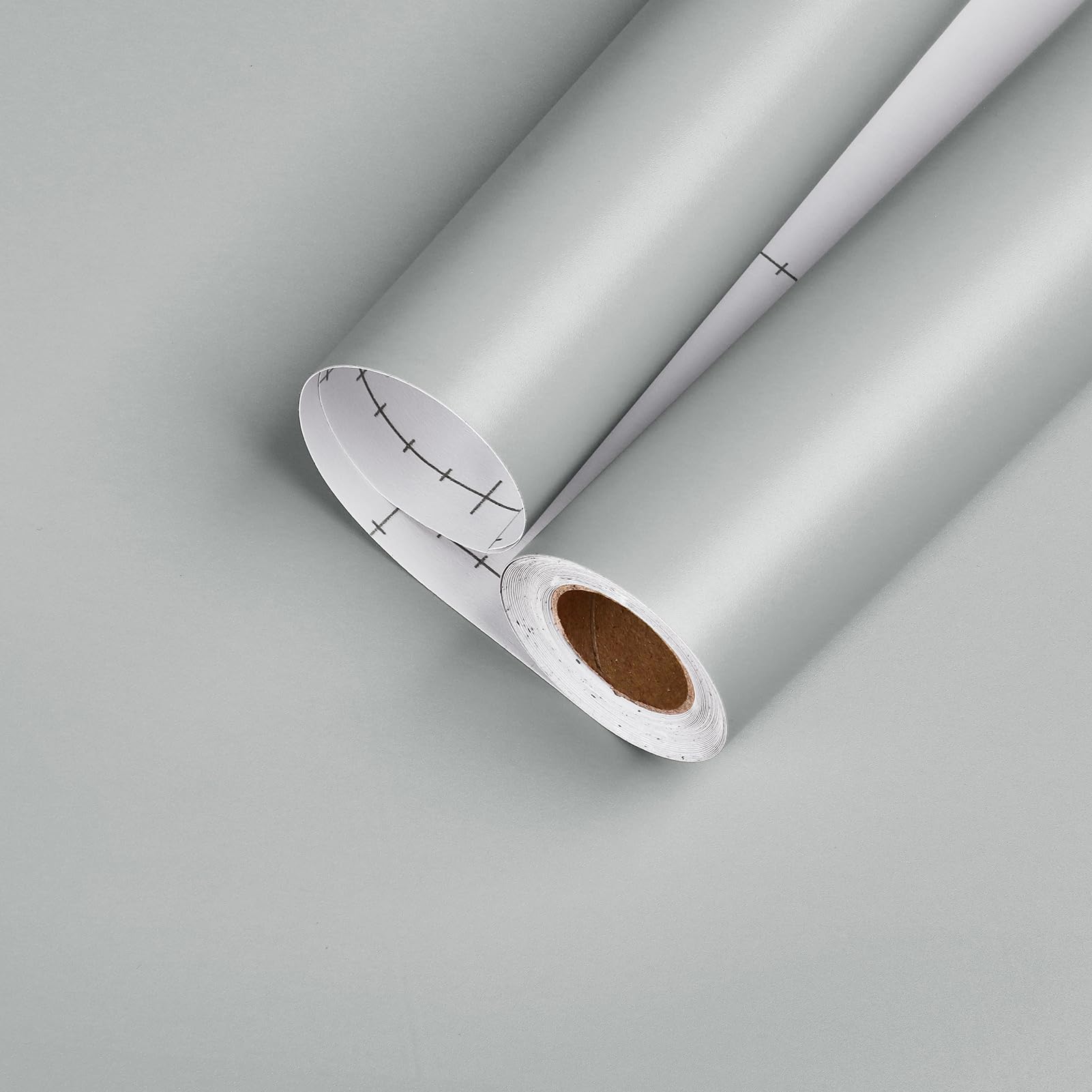 Grey Wallpaper Peel and Stick for Bedroom 15.8" x 118" Solid Grey Self Adhesive Contact Paper for Cabinets Walls Temporary Vinyl Removable Wallpaper Peel and Stick Countertops Waterproof Shelf Liner