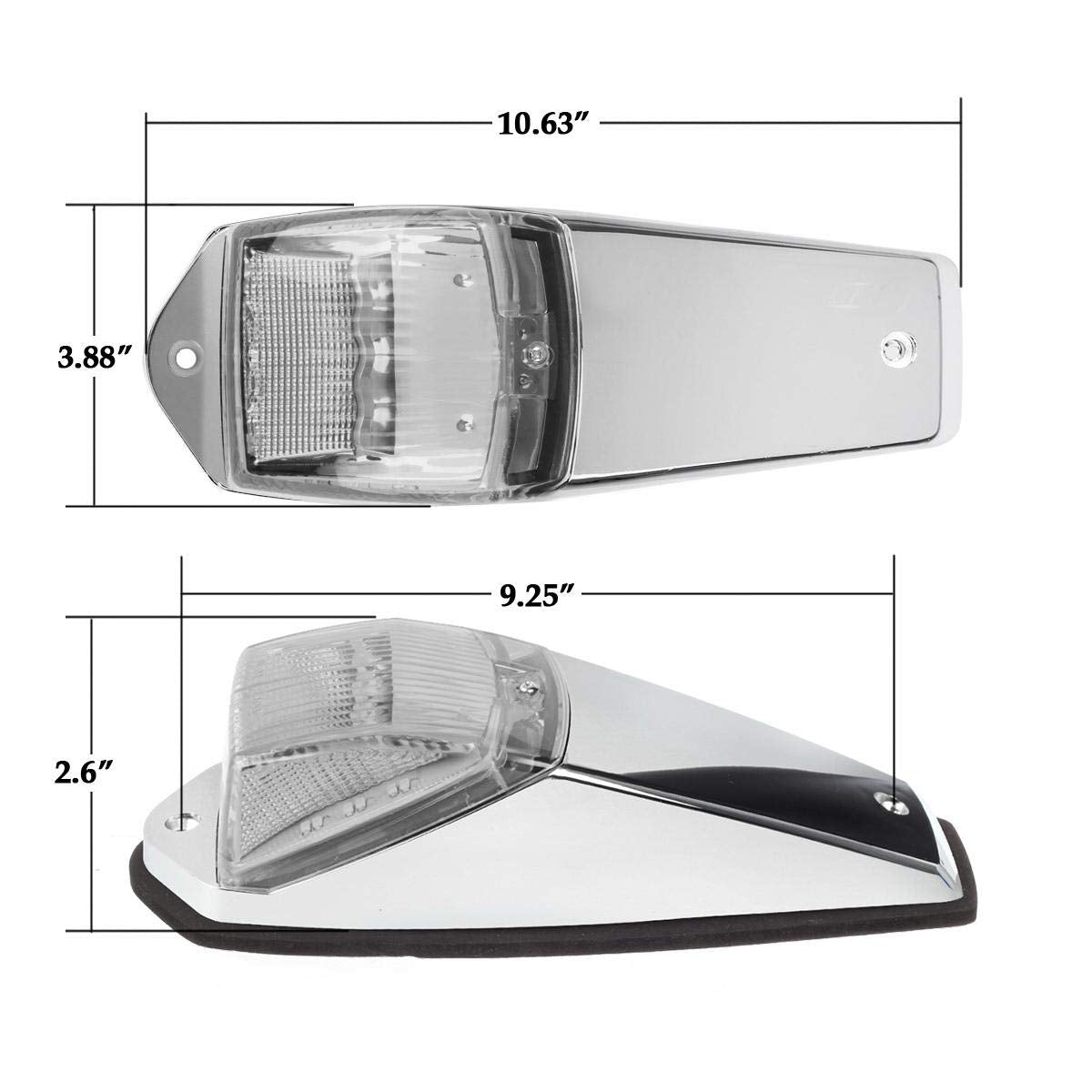 Partsam 5pcs Clear Lens 31LED Amber Cab Marker Top Roof Running Lights w/Chrome Base Compatible with Peterbilt/Kenworth/Freightliner//Western Star/Mack/International/Paccar Trailer Trucks