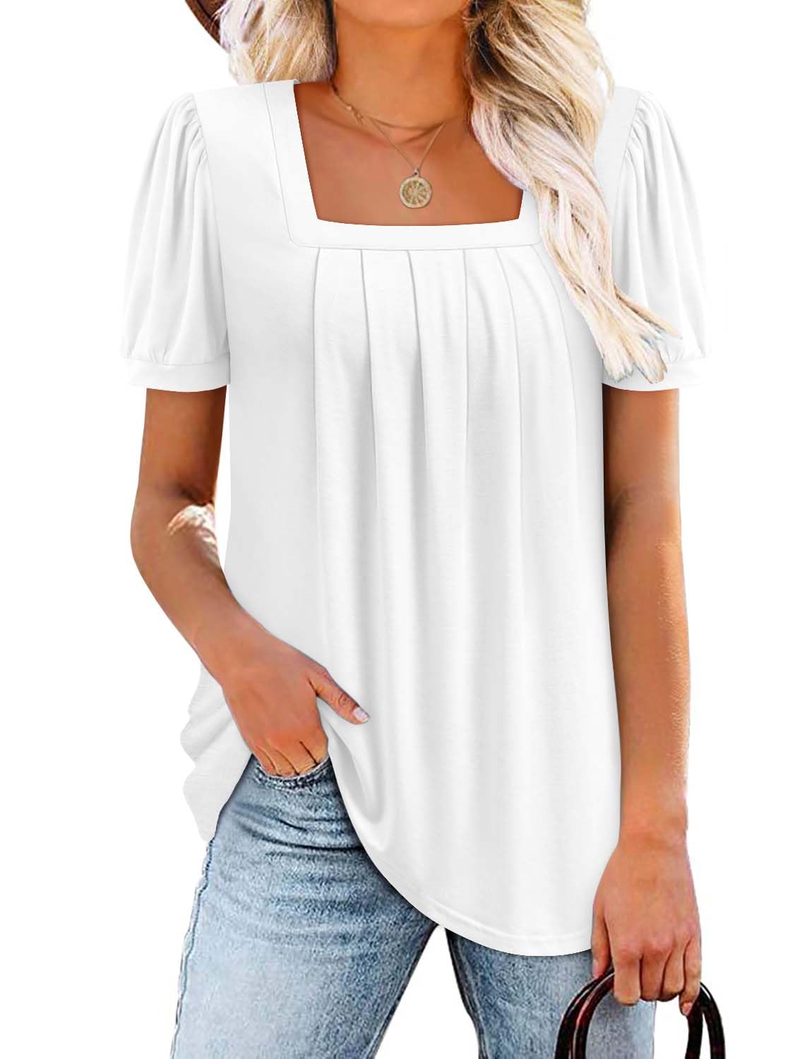 BETTE BOUTIK womens clothes white shirt for women white tunic tops for women white womens top white womens shirts White XX-Large
