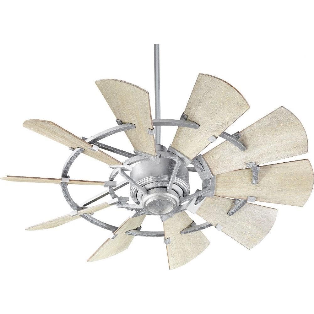 Quorum 94410-9 Restoration 44``Ceiling Fan from Windmill Collection in Pewter, Nickel, Silver Finish,