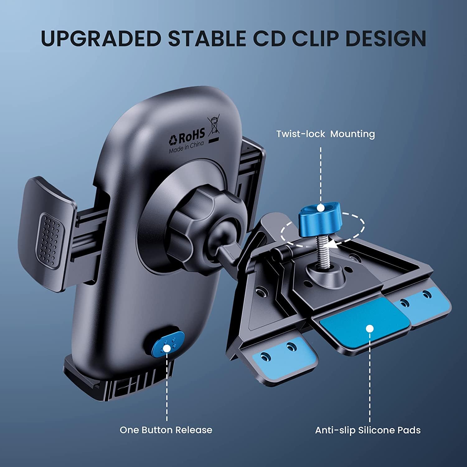 TICILFO Phone Mount for Car Phone Holder Mount Upgraded Metal CD Slot Phone Holder Car Cell Phone Holder Thick Cases Friendly iPhone Holder for Car Mount for CD Player Fit for All iPhone Smartphone