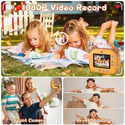 Kids Instant Camera for 3-12 Years Old Kids Toddlers Childrens Boys Girls Birthday Gifts 2.4 Inch Screen 12MP / 1080P HD Video Camera Baby Instant Print Digital Camera