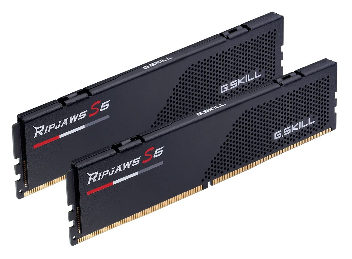 G.SKILL Ripjaws S5 Series DDR5 RAM (Intel XMP 3.0) 32GB (2x16GB) 6000MT/s CL30-40-40-96 1.35V Desktop Computer Memory U-DIMM - Matte Black (F5-6000J3040F16GX2-RS5K)
