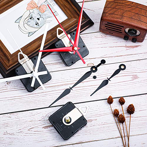 6 Pieces High Torque Long Shaft Clock Movement Mechanism with Pasters, Hooks and 6 Different Pairs of Hands Clock Repair Parts Replacement (13 mm/ 0.51 Inches)