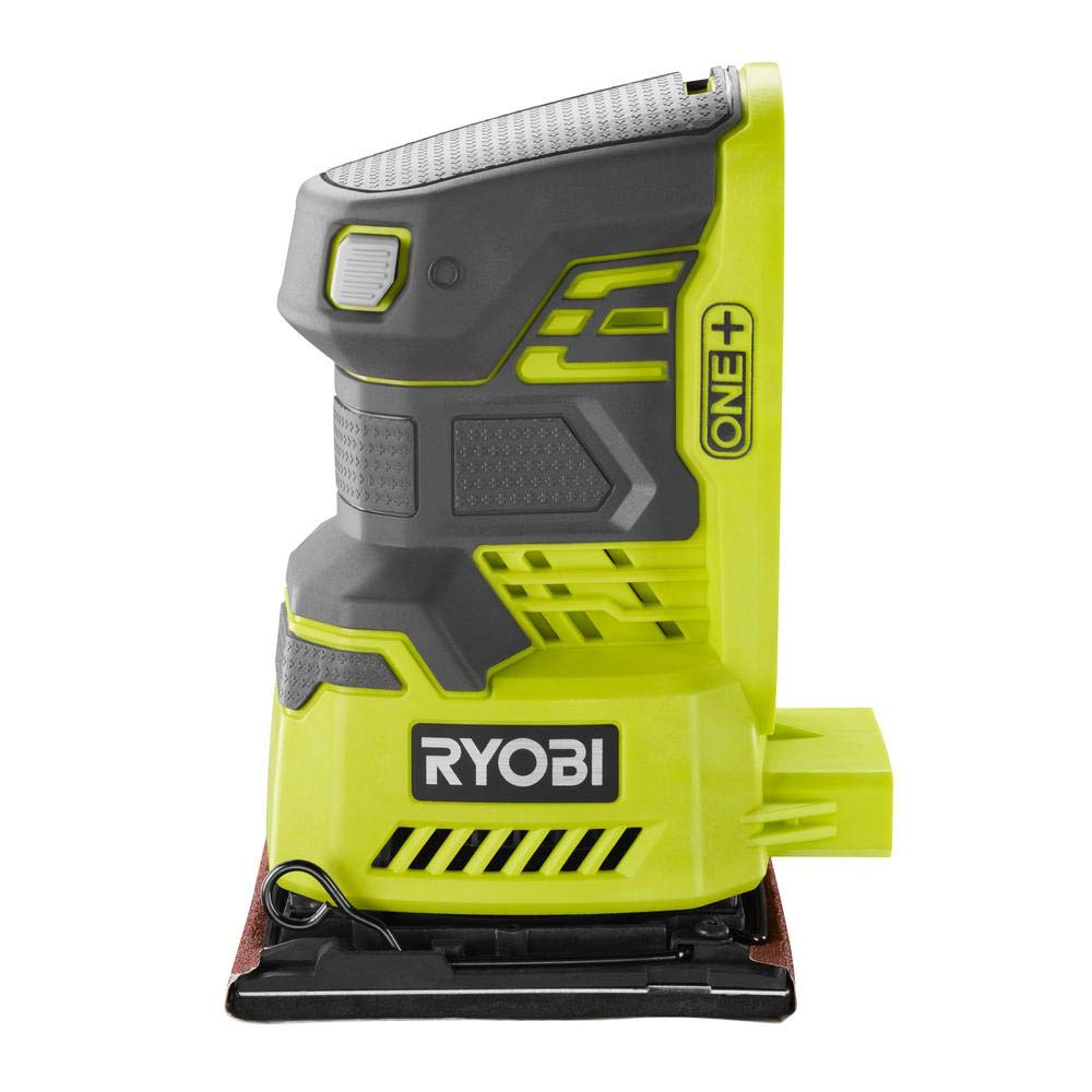 Ryobi P440 One+ 18V Lithium Ion 12,000 RPM 1/4 Sheet Palm Sander w/ Onboard Dust Bag and Included Sanding Pads (Battery Not Included, Power Tool Only)