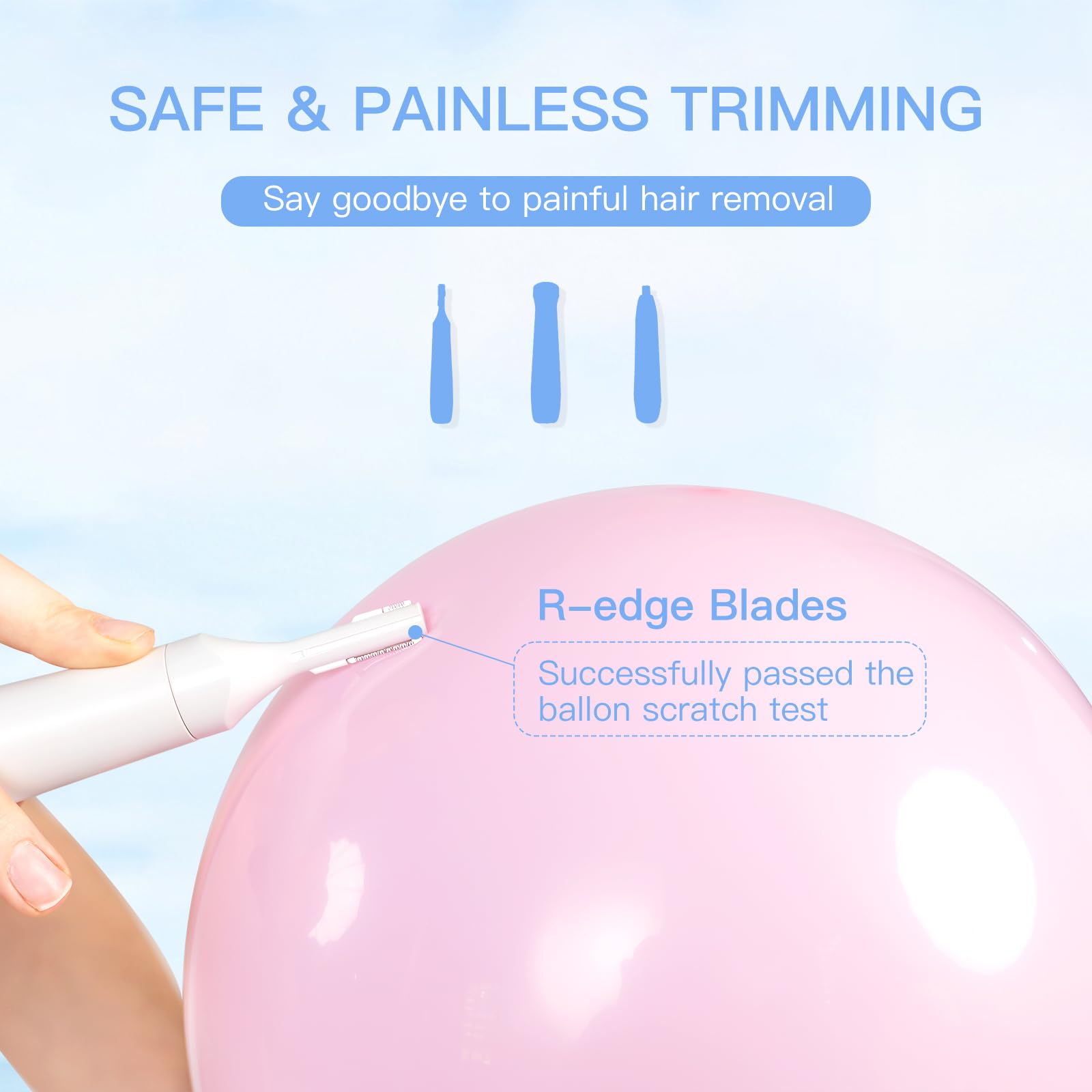 HEBECA Nose Hair Trimmer for Women and Men, 3-in-1 Electric Facial Hair Removal Rechargeable Portble Waterproof Face Shaver Razor for Nose Ear Eyebrow Peach-Fuzz Lips Chin FT3001