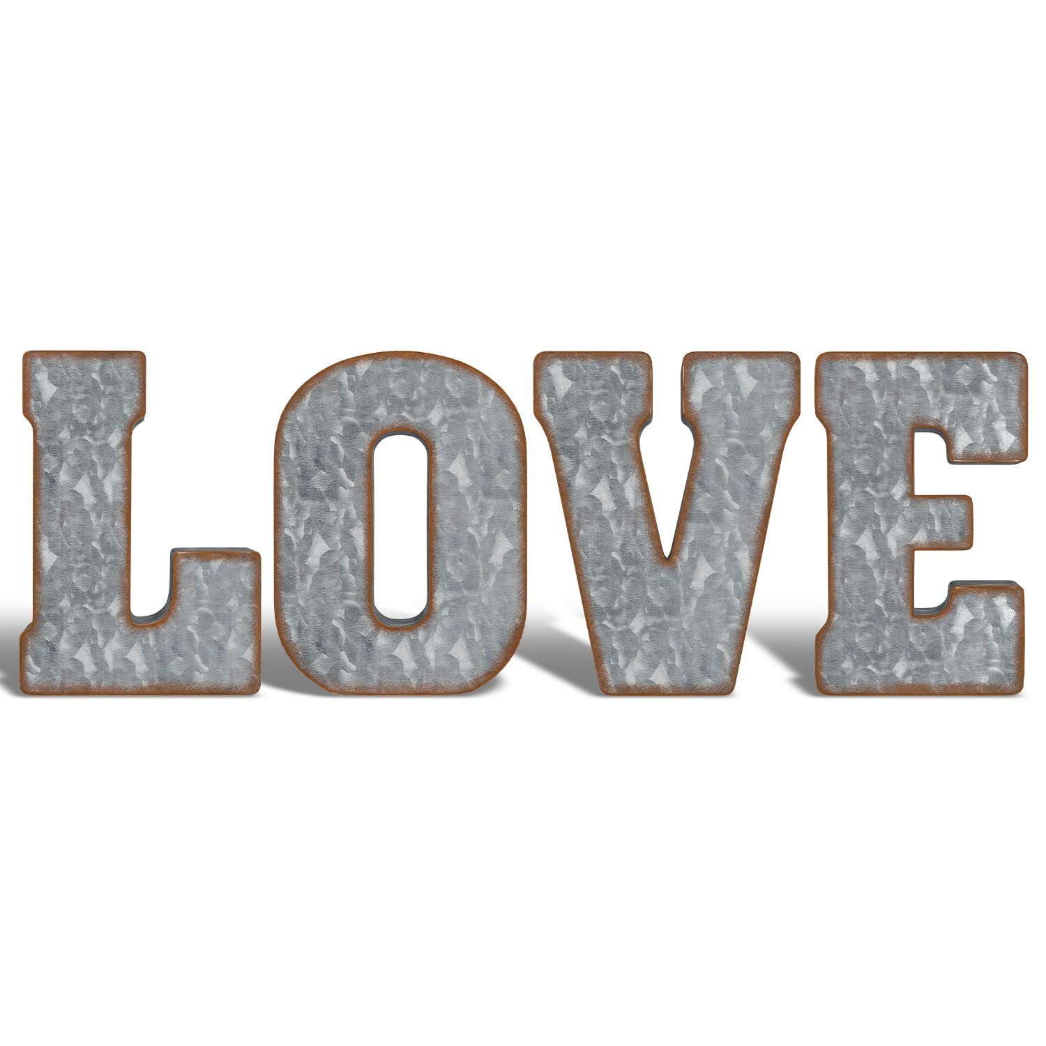 CraftyCrocodile Galvanized Metal Letters for Wall Decor - 3D Phrase Love for Hanging or Freestanding - Unique Blend of Rustic, Vintage, Western, and Industrial Styles, Bundle
