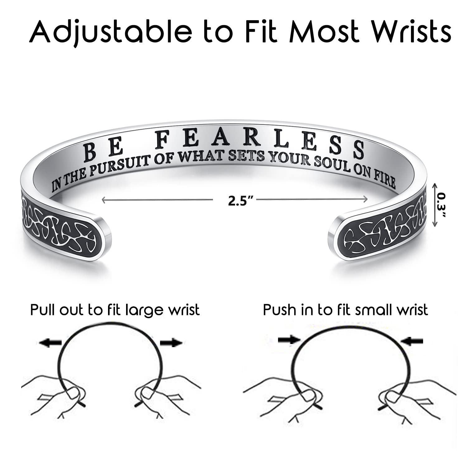 TONY & SANDY Back to School Bracelet Gifts for College Girls High School Inspirational Be Fearless Friendship Jewelry Birthday Christmas Easter Christmas Daughter Granddaughter Graduation